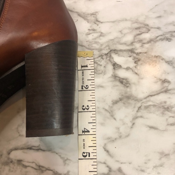 Kanna Leather Tobacco Brown Heeled Booties Size 39 - Picture 8 of 13